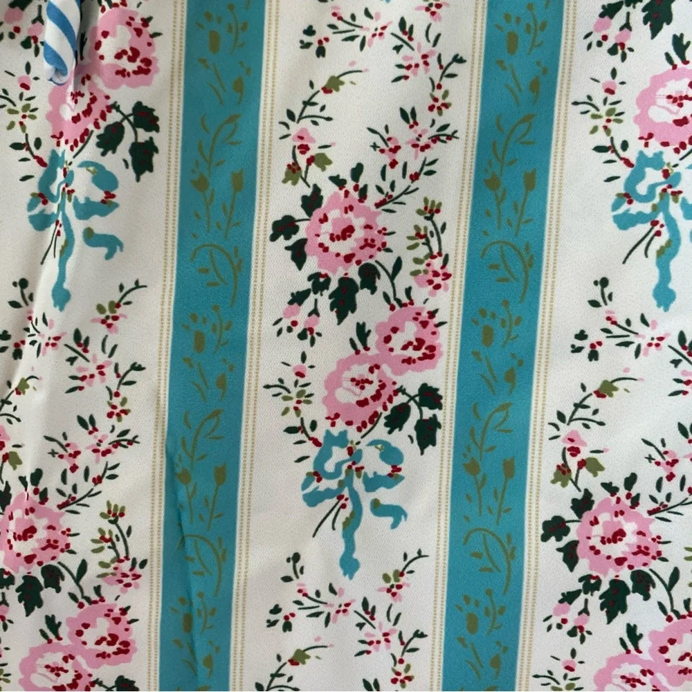 SHEIN Floral Striped Maxi Dress - Green, White, and Pink - Picture 6 of 7